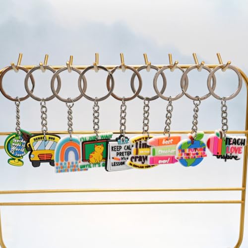 Cute Keychain Bulk,Cute Key Chain for Car Keys Purse Bag Rewards - color: Teacher-30