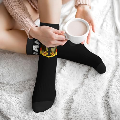 Cute Goldendoodle Women Men Funny Novelty Crew Dress Socks - color: Retro German Flag