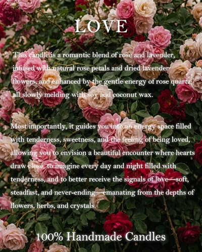 Love Spell Candles, Ritual, Soy Wax Crystal, Manifesting, Garnet, Rose Quartz, Pink Crystal Candles.(Love) - style: Love