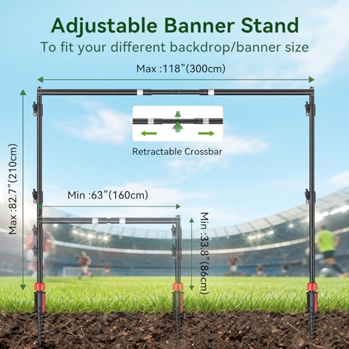 EMART Adjustable Outdoor Banner Stand with Crossbar for 82x118in Banner