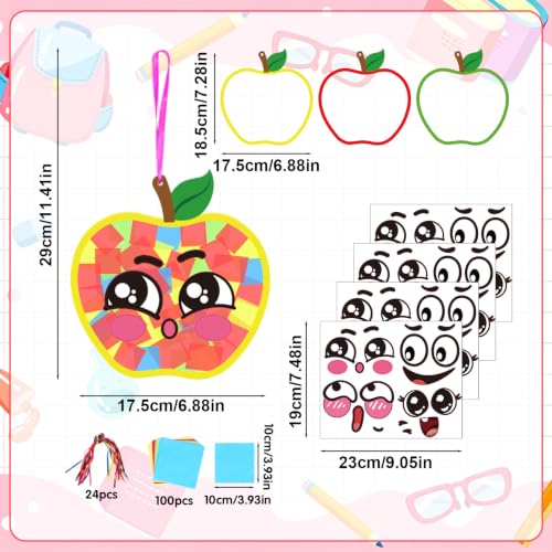 Fennoral 24 Pack Apple Back to School Craft Kit for Kids Bulk - color: Apple