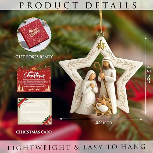 Christmas Nativity Ornament, Holy Family Manger Scene with Bethlehem Star - color: Kat- Kien- Nativity Star 1