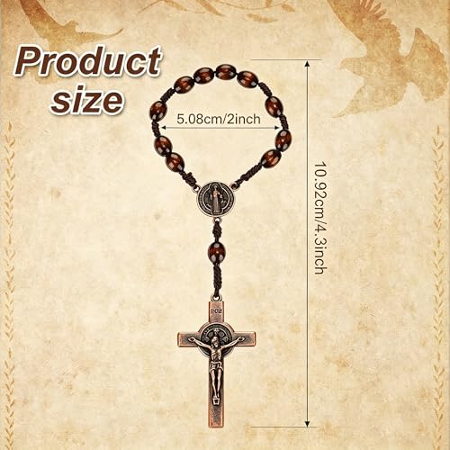Handmade Wooden Catholic Rosaries, Wood Christian Prayer Beads Rosary, Black Rosary Beads Catholic for Men Women - color: Rosary#9