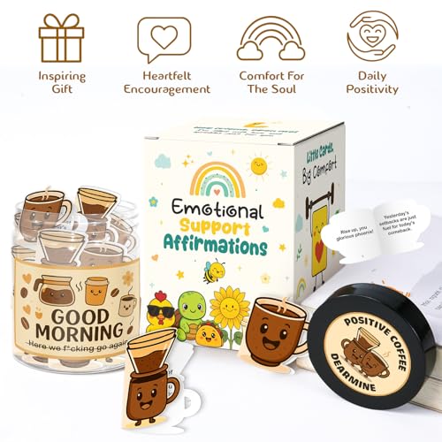 Emotional Support Coffee - Coffee Lover Gifts for Women - Positive Affirmations Cards - Inspirational Gifts for Women - Birthday Gift for Coworkers, Barista, Best Friends, Espresso Martini Gift - color: Positive Coffee