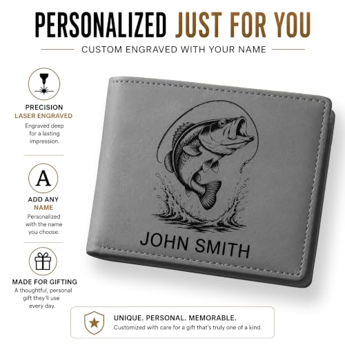 LaserGram Personalized Wallet, Christian Cross (Gray) - color: Gray