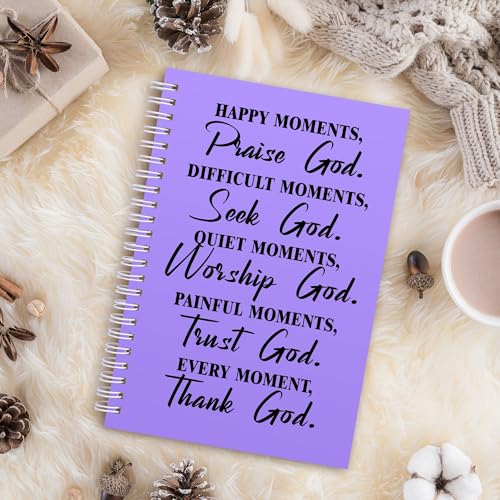 JOHSBYD 2Pcs Christian Spiral Notebook – Bible Verse Journal for Women - color: 2pcs Moments Purple