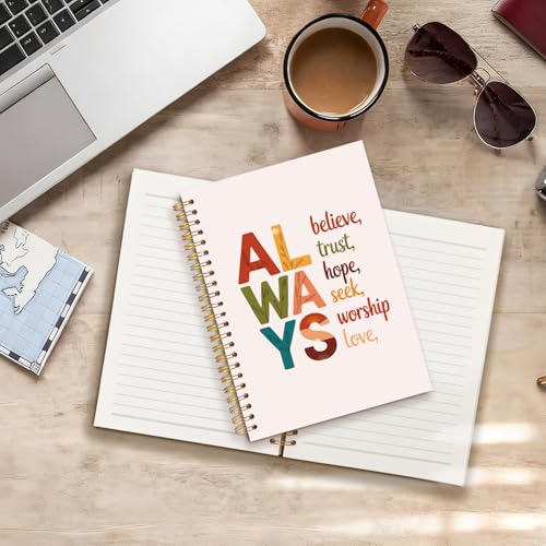 Boho Christian Notebook Journal, Christian Gifts for Women Faith, Bible Verse Religious Spiral Hardcover Notebook Journal for School Office Work, 5.5x8.3 Inch - color: Always Believe