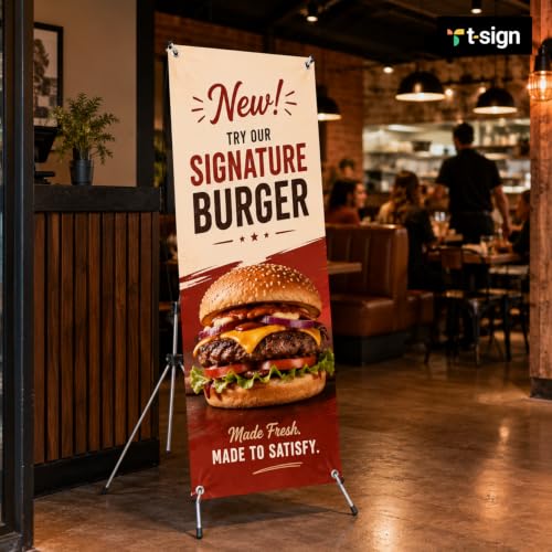 T-SIGN Tripod X Banner Stands - Adjustable 23”x63” to 32”x78” Banner Holder - size: 1 Pack