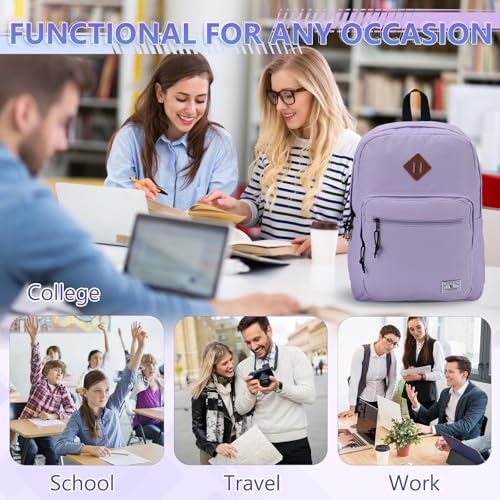 VX VONXURY Kids Backpack for School Travel,16.7 Inch Lightweight Bookbag - color: Light Purple