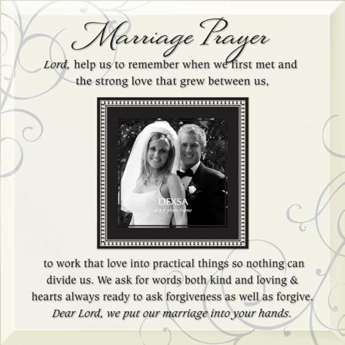 Dexsa Marriage Prayer Beveled Glass Photo Frame with Easel | Made in the USA