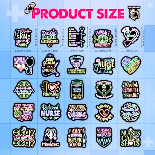 50 Pcs Neon Mental Health Stickers for Water Bottle - color: Non-luminescent-164kshr