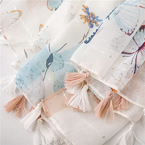 Yeieeo Boho Scarf for Women Lightweight Floral Printed Scarf Fall Winter Fashion Fringed Shawl - color: Floral 32