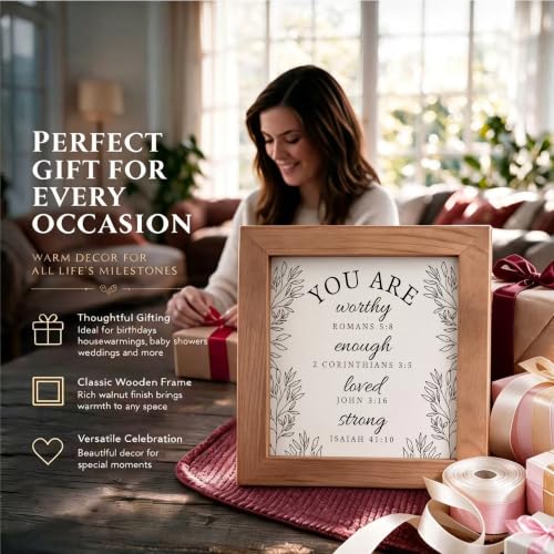 You Are Worthy Enough Loved Strong Bible Verses Wooden Sign - color: Worthy Romans65