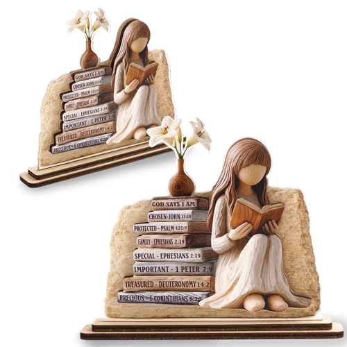 Christian Gifts for Women, God Says I Am Bible Verse Desk Decor Plaque - color: KAT_CL God says I Am plaque