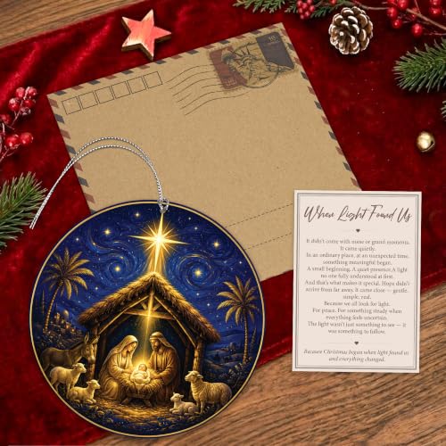 Nativity Christmas Ornament 2026, Christian Nativity Scene Ornament, Religious Christmas Tree Decoration, Baby Jesus Holy Family Keepsake, Christian Gift - color: Xmasfriend3