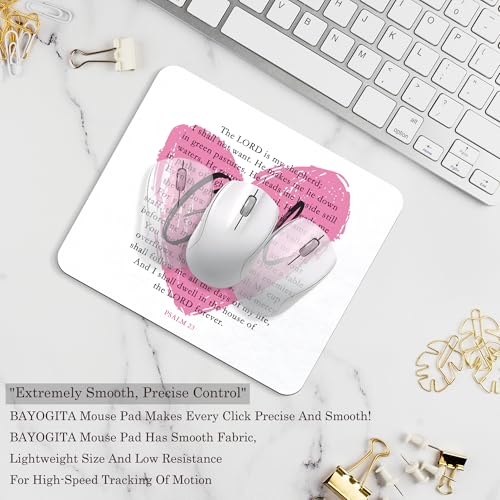 Inspirational Bible Verse Decor Mouse Pad - Pink Motivational Christian Preppy Heart Office Desk Mousepad, Positive Bible Verse Decor, Christian Preppy Gifts, Coworker Gifts, 9.5x8 Inches - color: Heart God