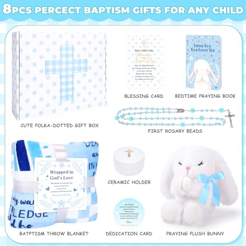 Baptism Gifts for Boy, Christening Gifts for Boys, Dedication Gift - color: Sky Blue