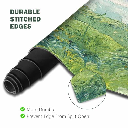 ToLuLu Extended Gaming Mouse Pad, Memory Foam Keyboard Mouse Wrist Rest Set - color: Green Theme