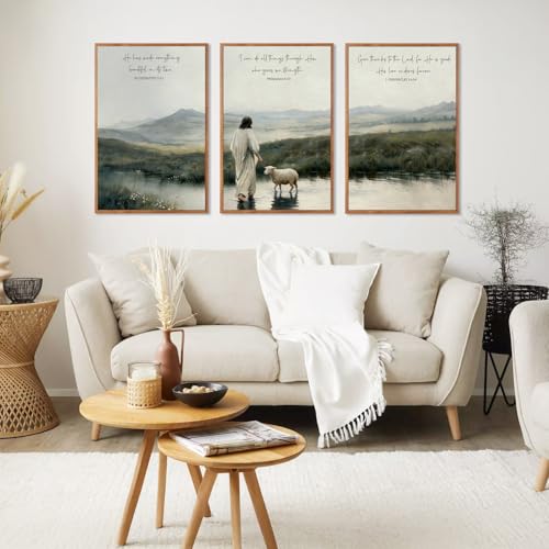 IARTTOP Christian Jesus Wall Art Bible Verse Wall Decor Religious Art Print - color: Bible Verses Canvas Wall Art, size: 24"L x 36"W