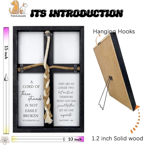 A Cord of Three Strands Wedding Sign, 15x10 Inch, Black - color: Black, size: 15X10Inches