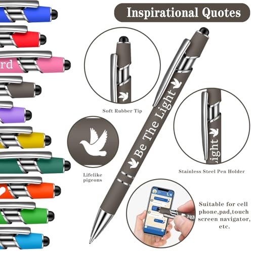 10Pcs Ballpoint Pen with Stylus, Vivid Color, Bible Verse - style: Bible Verse