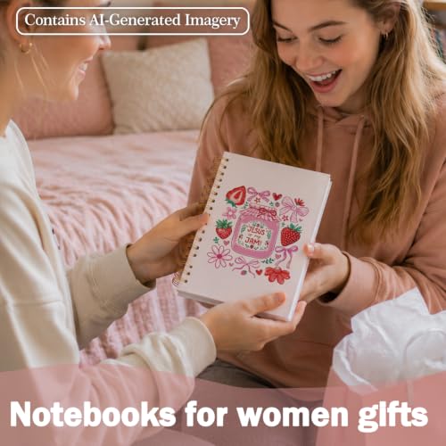 Cute Jesus Christian Notebook Strawberry Journal for Women Teen Girls - color: Strawberry Jam Jesus
