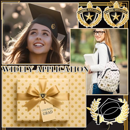 Riceshoot 12 Pcs 2026 Graduation Award Lapel Pins Bulk Academic Honors Enamel Award Lapel Pins Class of 2026 Gifts for Graduation - style: Academic Excellent