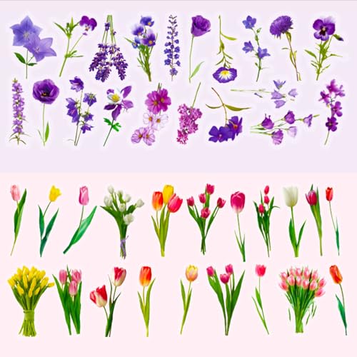 DothRayan Flower Stickers for Kids Teens Girls Adult, 200Pcs Waterproof Flower Stickers for Water Bottle Laptop - color: Flower B