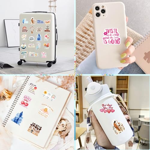 200Pcs Jesus Christian Stickers, Waterproof Vinyl Inspirational Bible Verse Stickers for Water Bottles, Laptops, Notebooks, Religious Gifts for Teens, and Adults