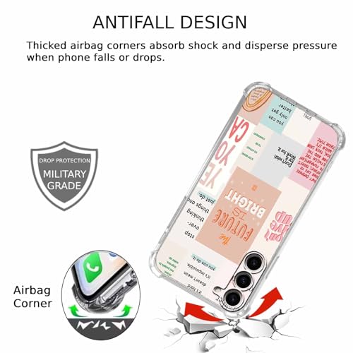 Case for Samsung Galaxy S23 with Motivational Quotes Design,Encouraging Words Collage Pattern for Teen,Soft TPU Phone Cover Bumper(S23,Positive) - color: Positive Quotes, size: Samsung Galaxy S23