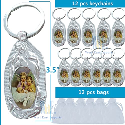 Baptism Party Favor 12Pcs Guardian Angel Metal Keychain Guest Gifts
