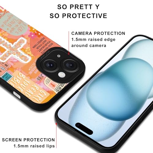 Aesthetics Jesus Christian Cross Collage Phone Case for iPhone 15 Case Flower Pattern Shockproof Soft Protective for Women Men Phone Cover Funda for iPhone 15 6.1 Inch - color: Black, size: for iPhone 15