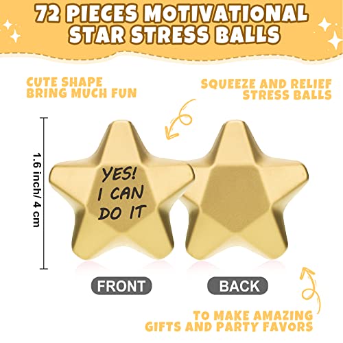DEEKIN 72 Pcs Star Foam Relief Toys for Teens, Adults, Motivational Style - style: Motivational Style