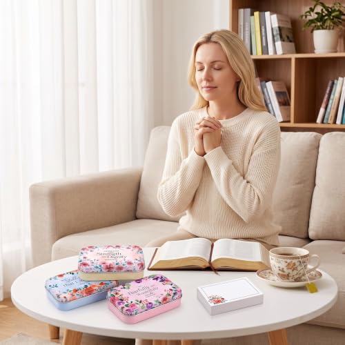 Rtteri 12 Pcs Prayer Boxes with Cards Christian Women Gifts, Bright Floral - style: Bright Floral