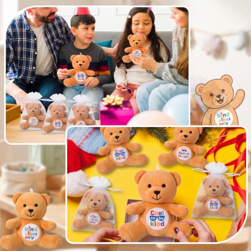 Silipull 12 Pcs Be Kind Stuffed Bears for Students 4" Kindness Plushies - style: Be Kind