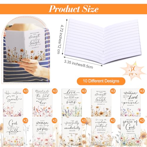 Kinlop 30 Pcs Christian Gifts for Women Small Prayer Journals, Wildflowers - style: Wildflowers