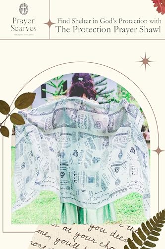 Protection Bible Verse Shawl with Psalm 91 – Vintage Scripture Scarf with 7 Bible Verses, Christian Gift Women - color: Honeydew W/ Canvas Bag