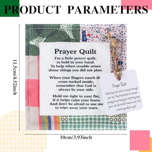 Fanfanwin 2 Pack Prayer Quilt with Cross, Mini Patchwork Scripture, Classic - style: Classic