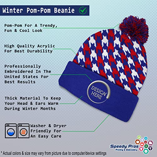 Pom Pom Beanies for Women Faith Christian Cross Embroidery Skull Cap Winter Hats for Men Acrylic 1 Size - color: American Stars Design Only
