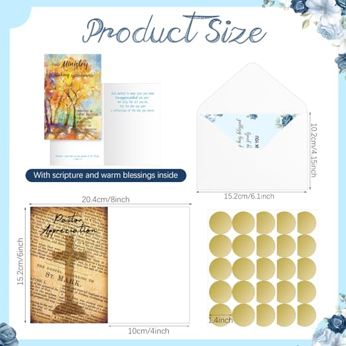 Affrolling 50 Pack Christian Ministry Appreciation Cards Bulk with Envelope - style: Ministry