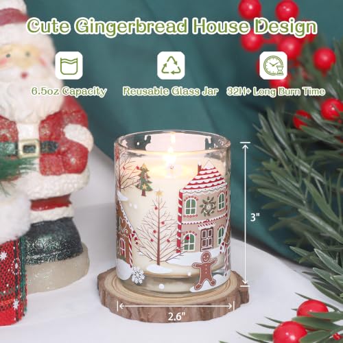 Jar Candles Scented Set of 3 Christmas Gingerbread Scented Candle Festive Decorative Xmas Table Centerpiece Winter Holiday Glass Long Lasting Soy Wax Candle Gifts for Women Home Decor - color: Gingerbread Man