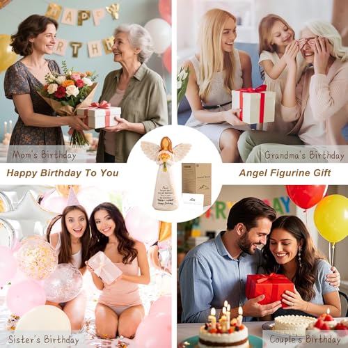 Birthday Gifts for Women, 5.5” Resin Angel Figurine - Happy Birthday Gifts - color: Birthday Gifts