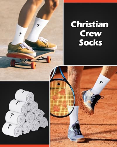 Shihanee 12 Pairs Cross Socks Men Crew - color: White
