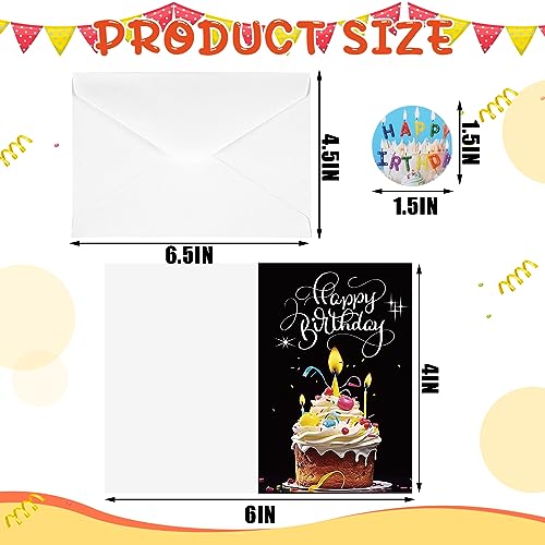 Harloon 200 Pack Happy Birthday Card Assorted Bulk with Blank Envelopes and Stickers 4 x 6 Inches Greeting Blank Happy Birthday Cards for Men Women Adults Kids, 20 Styles(Actual Style) - style: Actual Style