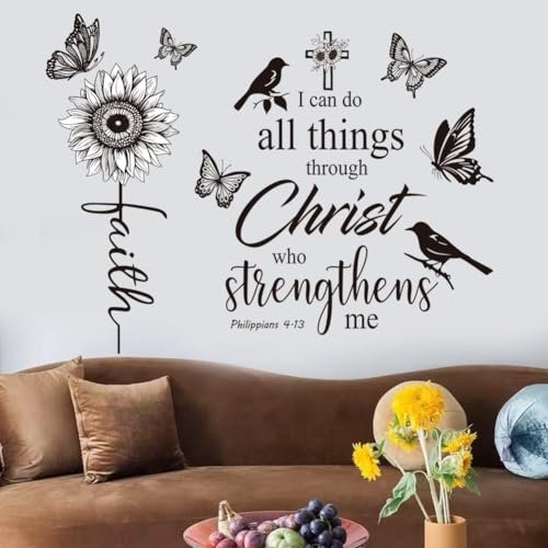 Inspirational Wall Decor Quotes Bible Verses Wall Decor I Can Do All Things Through Christ Who Strengthens Me Decor for Living Room Bedroom
