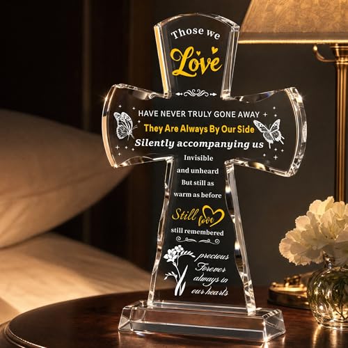Ghtixsu Crystal Cross Memorial Gift, Sympathy Gifts for Loss of Loved One, Bereavement Remembrance Keepsake, Christian Condolence Gift for Loss of Mother Father, Religious Funeral Gift - color: Loss of a Loved One