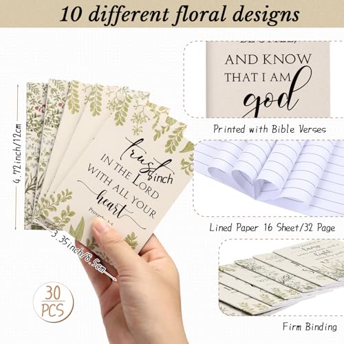 Ctosree 60 Pcs Christian Gifts Bible Verse Notebook Ballpoint Pen, Beige - color: Beige