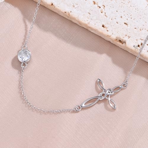 925 Sterling Silver Cross Necklace for Women Religious Jewelry Christian Gifts for Mom Wife Her - color: White-7