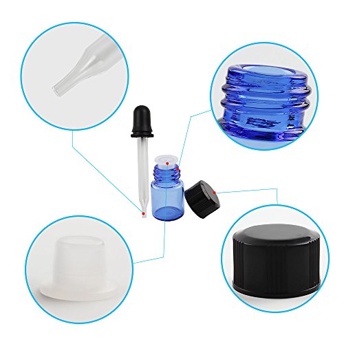 2ml Essential Oil Bottles Empty 36Pcs Blue Small Cuticle Oil Bottles Empty - color: Blue