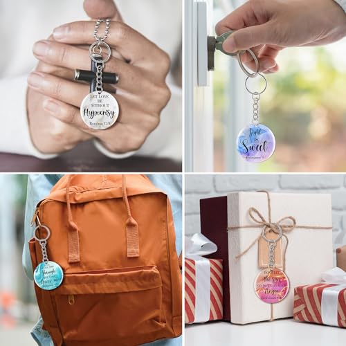 clothmile 100 Pcs Bible Verse Keychains Christian Keyrings Marble Keychains Acrylic Religious Key Rings for Women - color: Marble